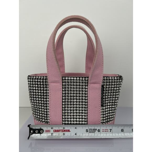 ALEXANDER WANG Mini Cruiser Pink Canvas Crystal Tote Bag - Picture 12 of 14